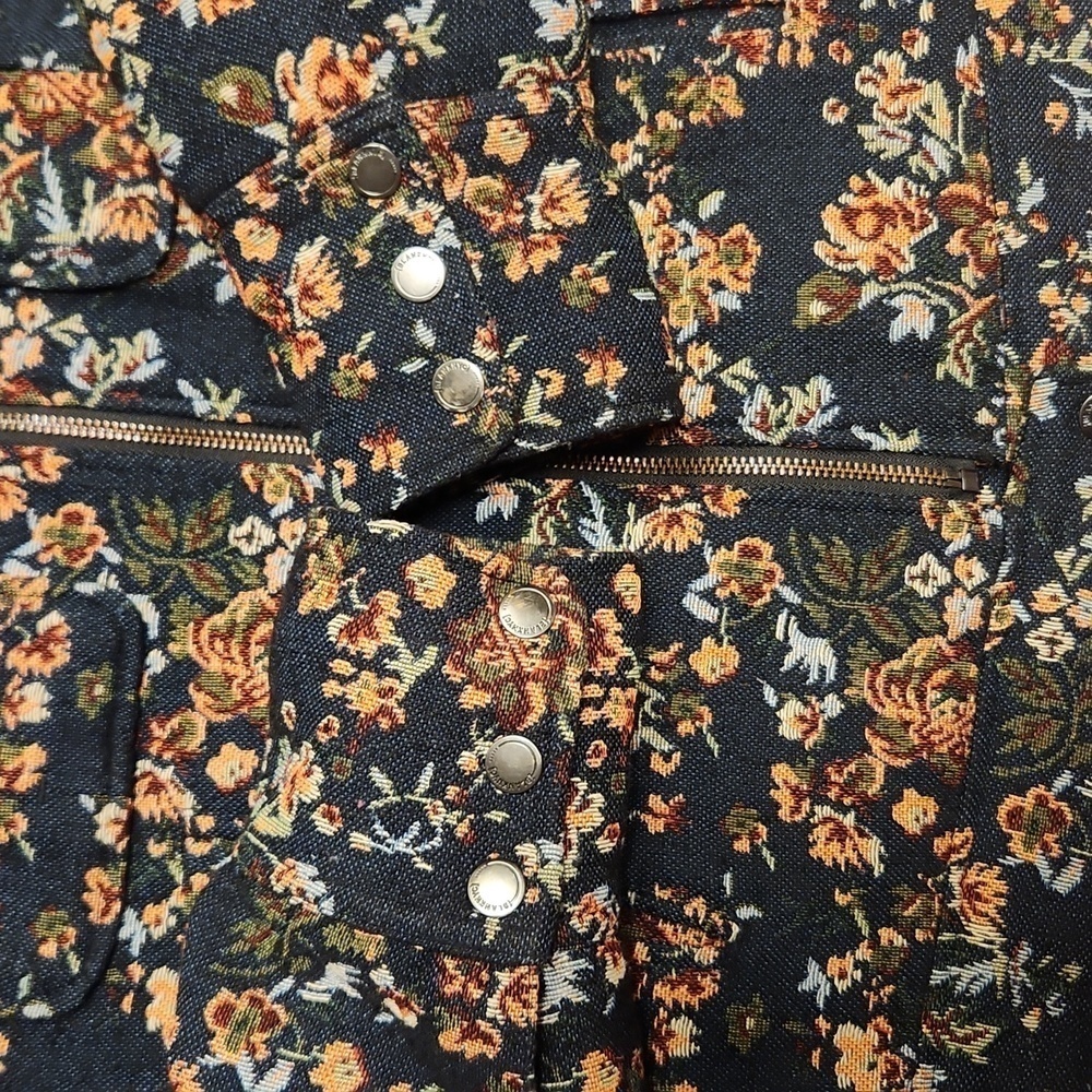 Blank NYC Floral Tapestry floral Quilt Lined Full Zip Jacket Size M - Picture 10 of 13